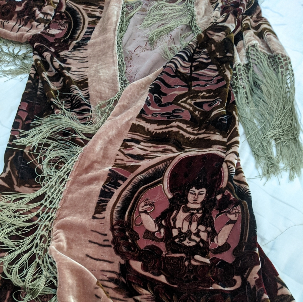 Buddha Velvet/Silk Burnout Kimono